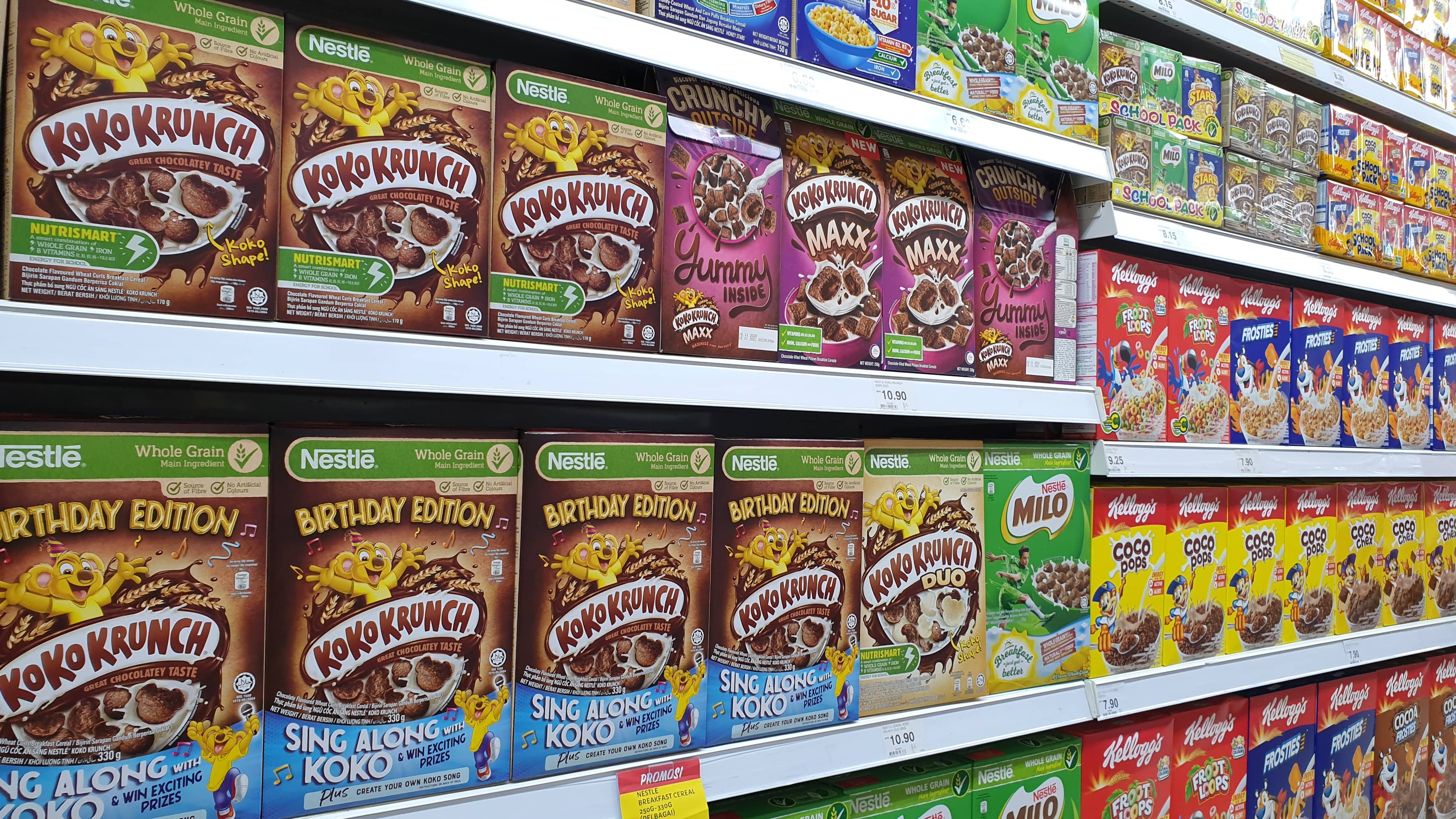 Nestle M&uuml;sli im Regal
